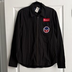 Olive Logan x Budweiser Black Lightweight Jacket with St. Louis Missouri Patch